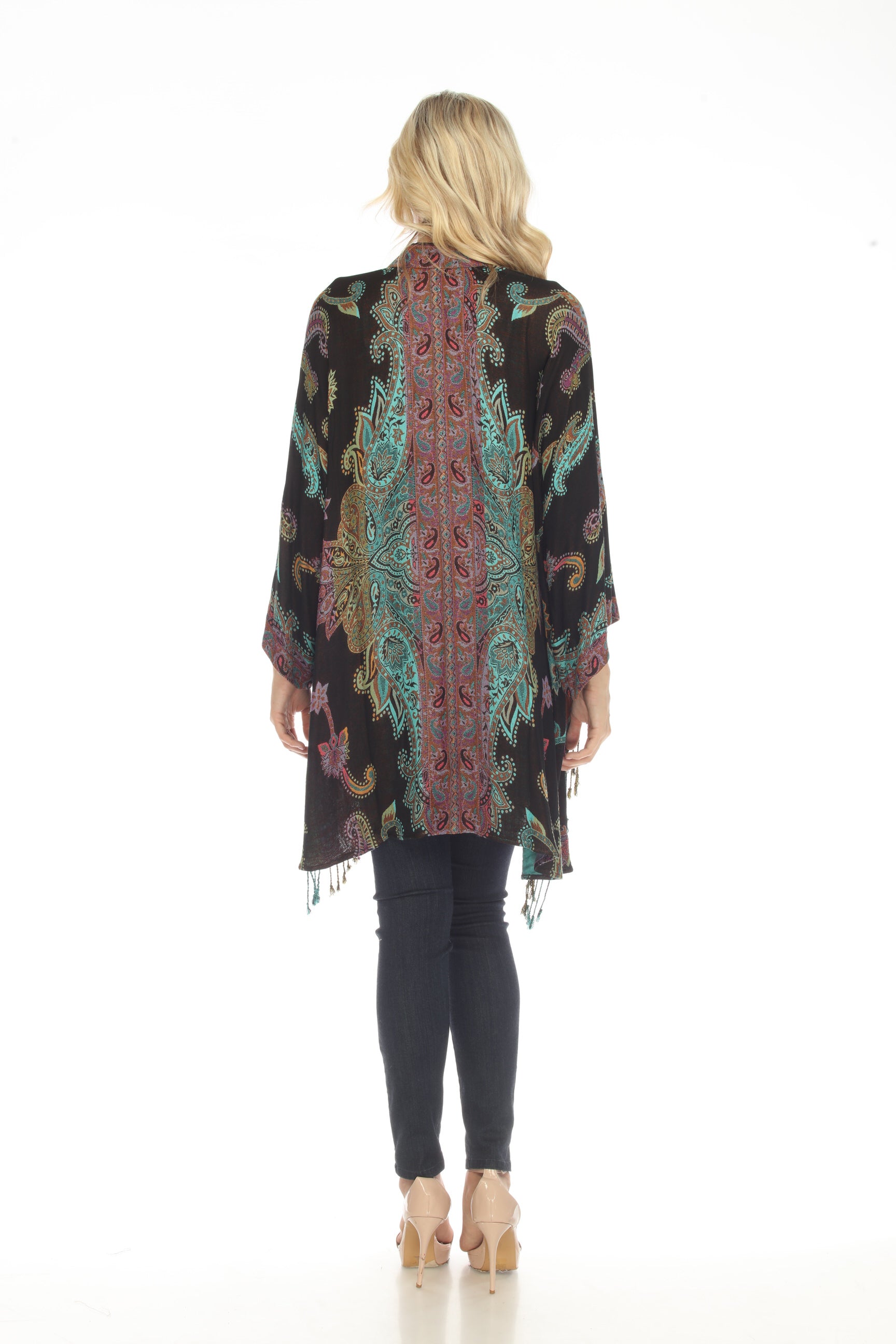Mesmerizing Midnight Long Kimono Back View