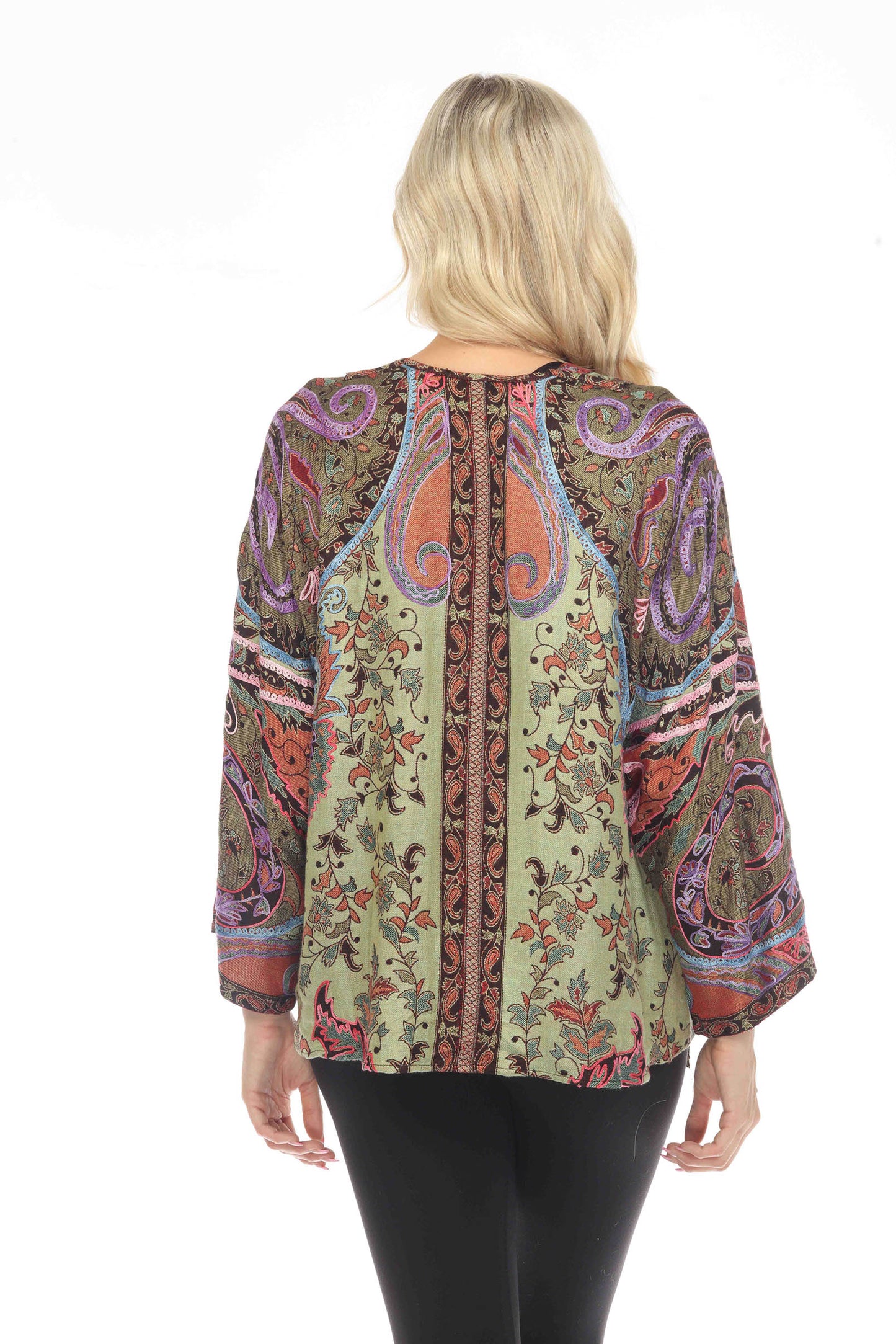 Regal Rosewood Embroidered Short Kimono Back Designs